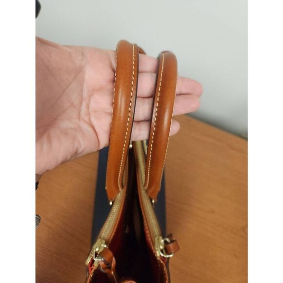 Dooney & Bourke Pebble Leather Willa Satchel Tote NAVY with crossbody strap and - Picture 9 of 10